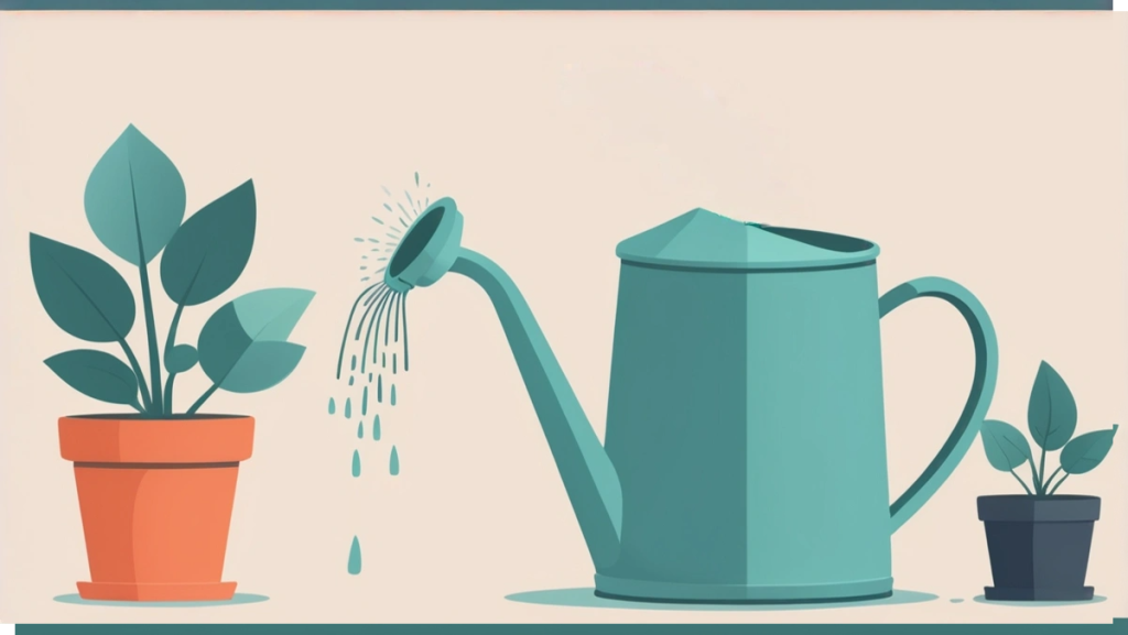 植物とじょうろ