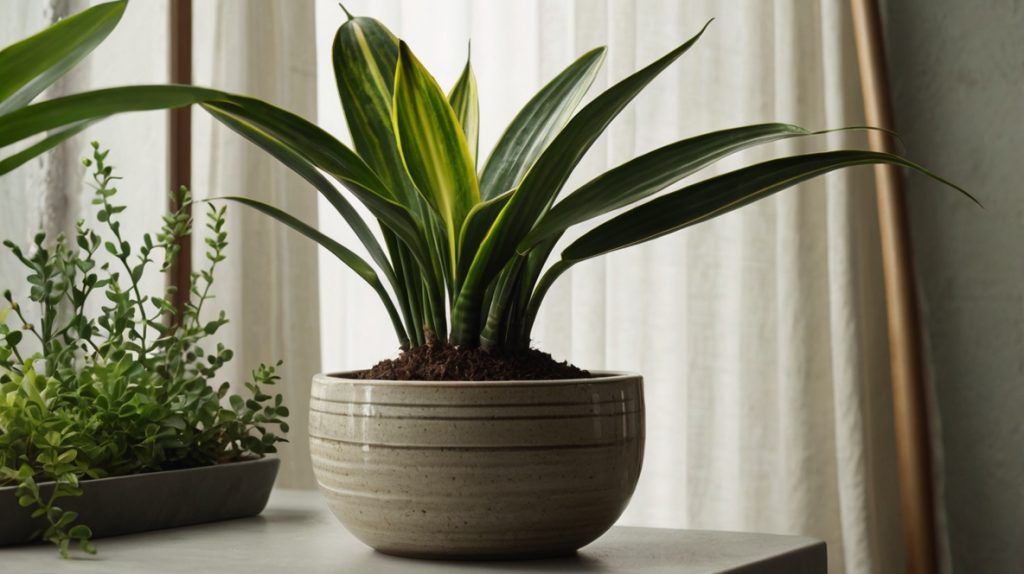 葉が広がっているサンスベリア