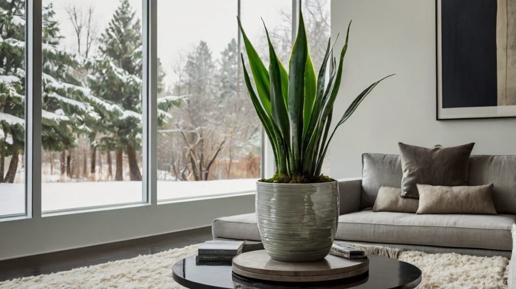 おしゃれな部屋に飾られているサンスベリア