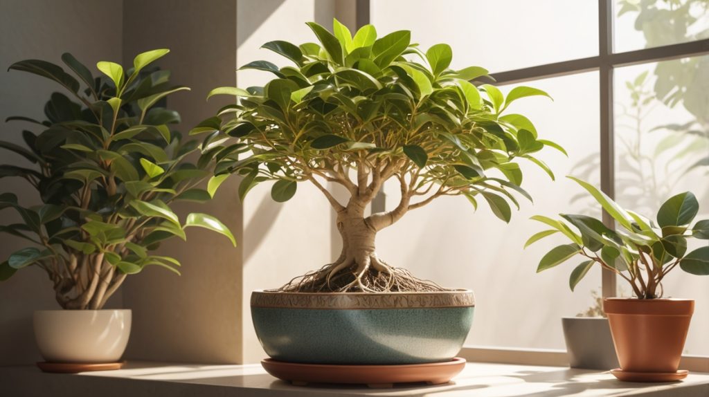 細いままの挿し木のガジュマル