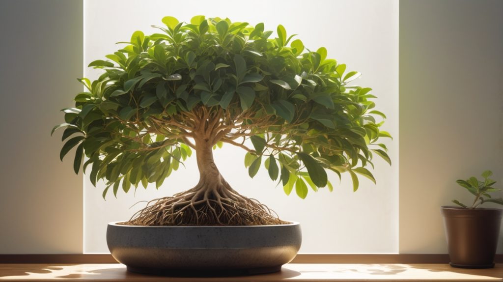 細いままの挿し木のガジュマル