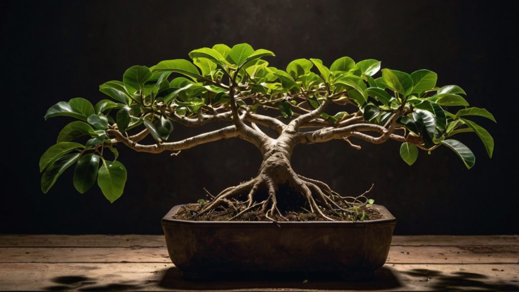 根腐れによってガジュマルの葉が全て落ちる症状