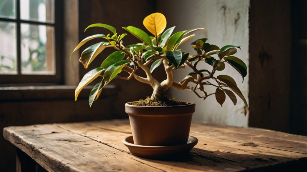 根腐れが原因でガジュマルの葉が垂れる場合の判断法