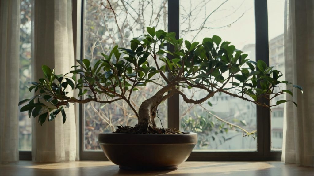 茶色く変色してから葉が全て落ちるケースとは